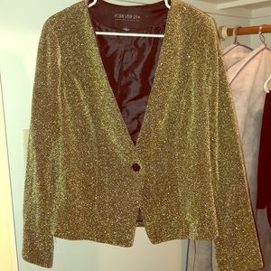 Metallic yarn blazer